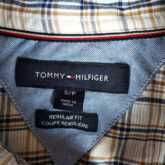 Tommy Hilfiger Plaid Button Down Shirt Men’s Small Long Sleeve Regular Fit - Picture 5 of 11